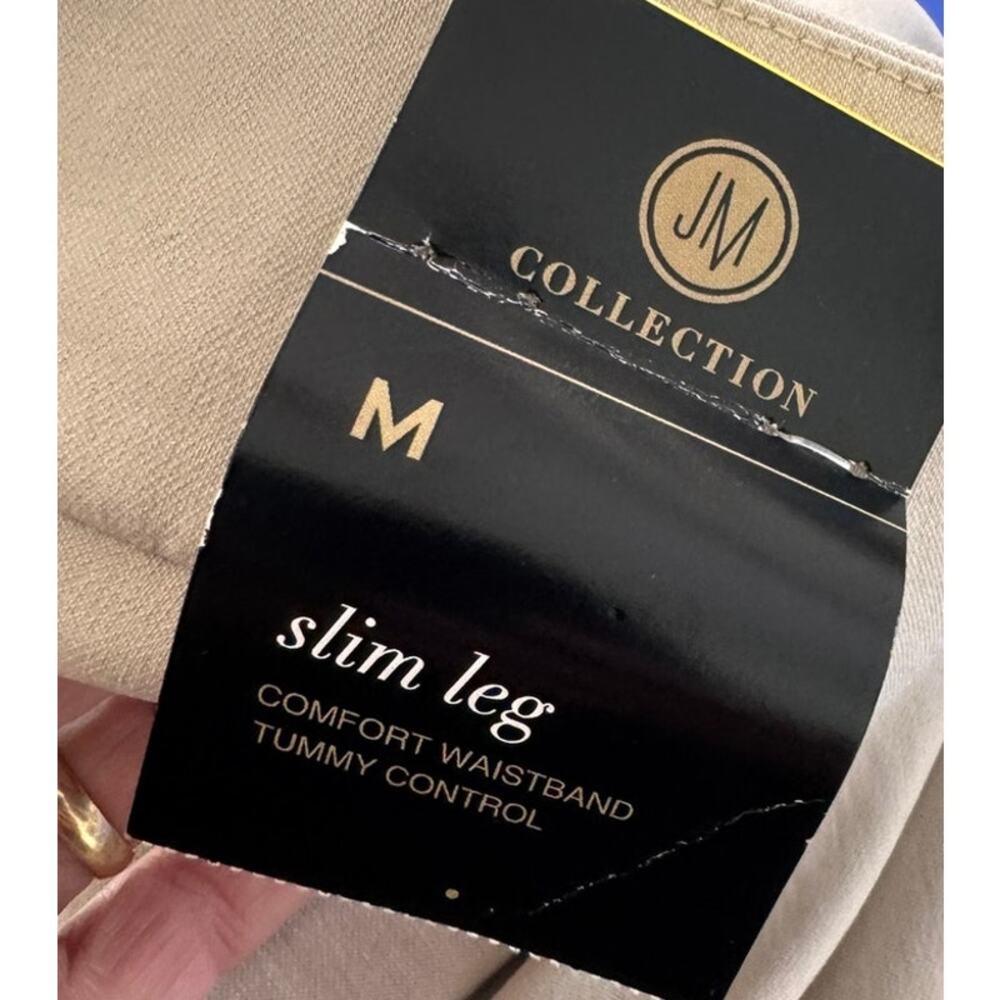 JM Collection Womens Medium Beige Core Pant NEW NWT Slim Leg Pull On - Picture 4 of 9